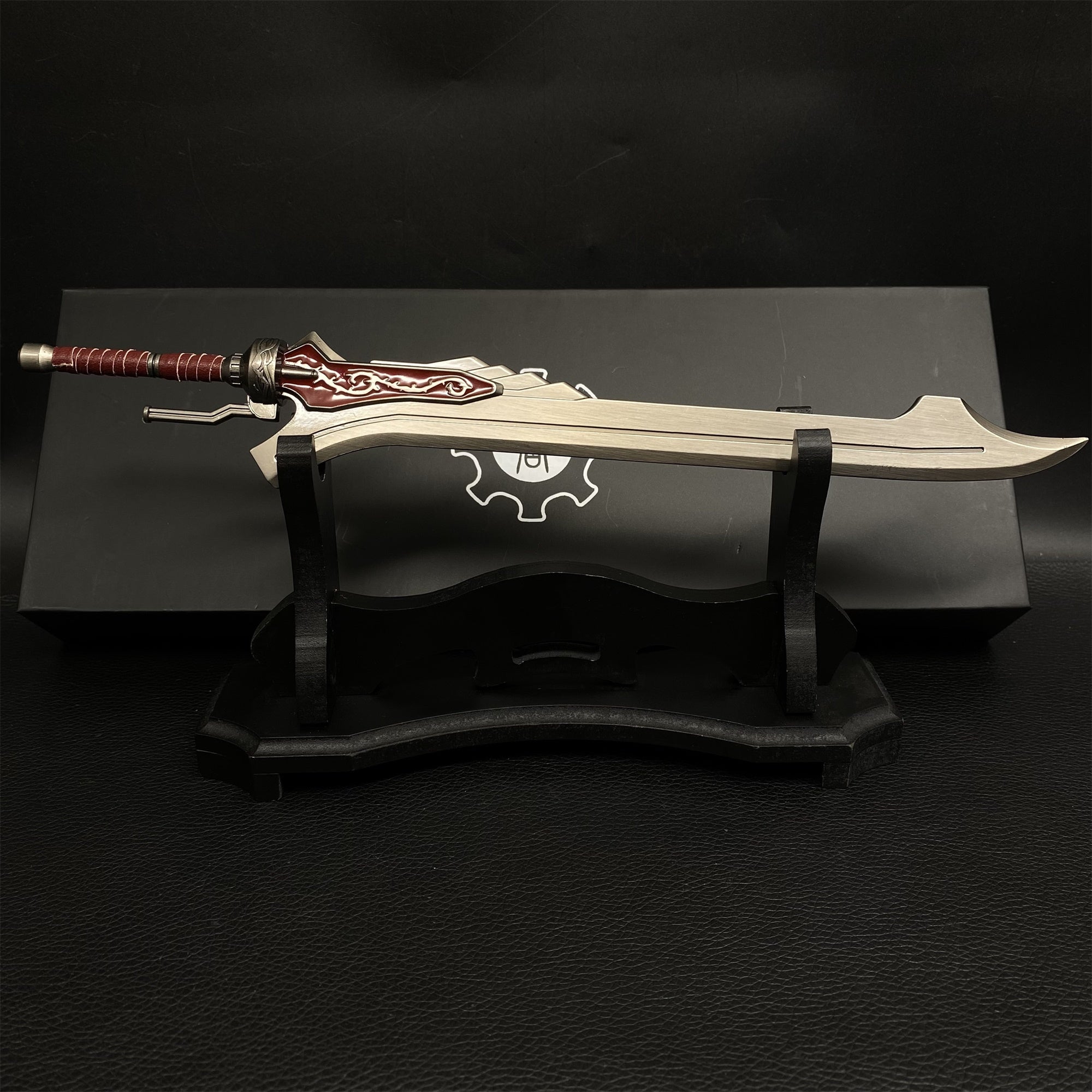 Red Queen Sword Metal Replica 1/6 Scale Sword & Wood Stand - Tophatter Daily Deals