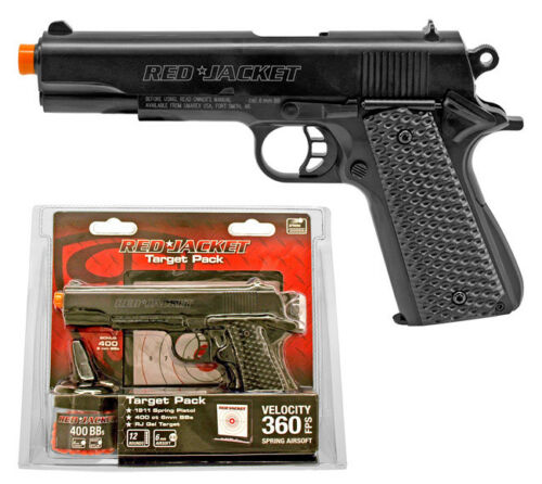 RED JACKET Airsoft Pistol 1911 Handgun Set w/ Gel Target Pack Airsoft-SpringPistol - Tophatter Daily Deals