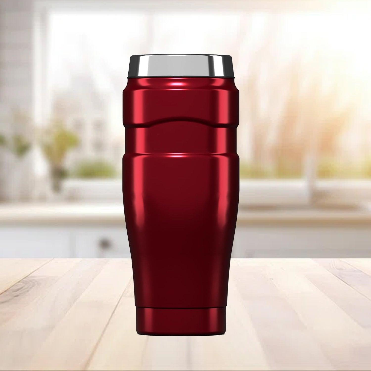 Stainless Steel Travel Mug - Stainless King Travel Tumbler & Multi- Purpose Flask | 470ml Insulated Hot & Cold Water Bottle Red Home - Tophatter Daily Deals