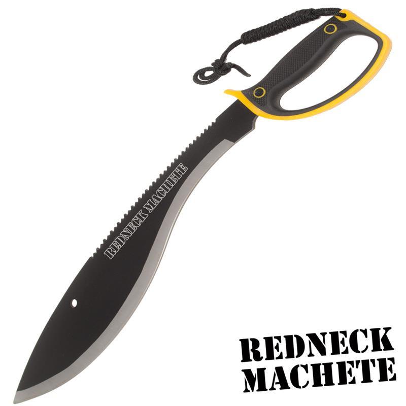 Redneck Machete Full Tang Sawback Kukri w/ D-guard - Yellow Knife-Machete - Tophatter Daily Deals