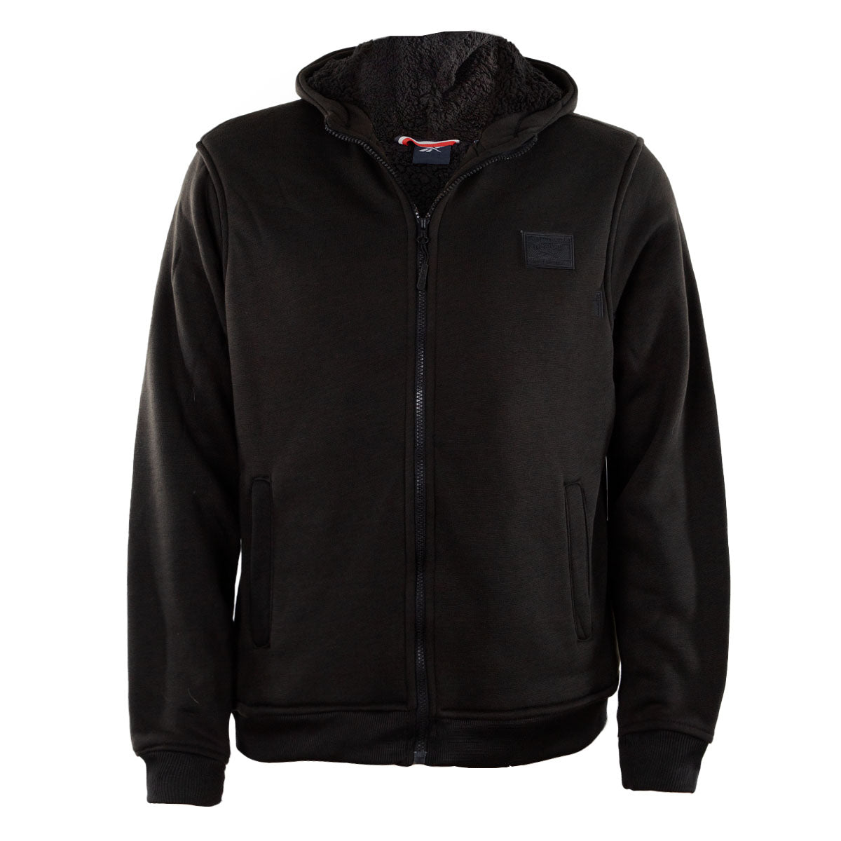 Reebok Men's Sherpa Fleece Hoodie Jacket Black Jackets - Tophatter Daily Deals