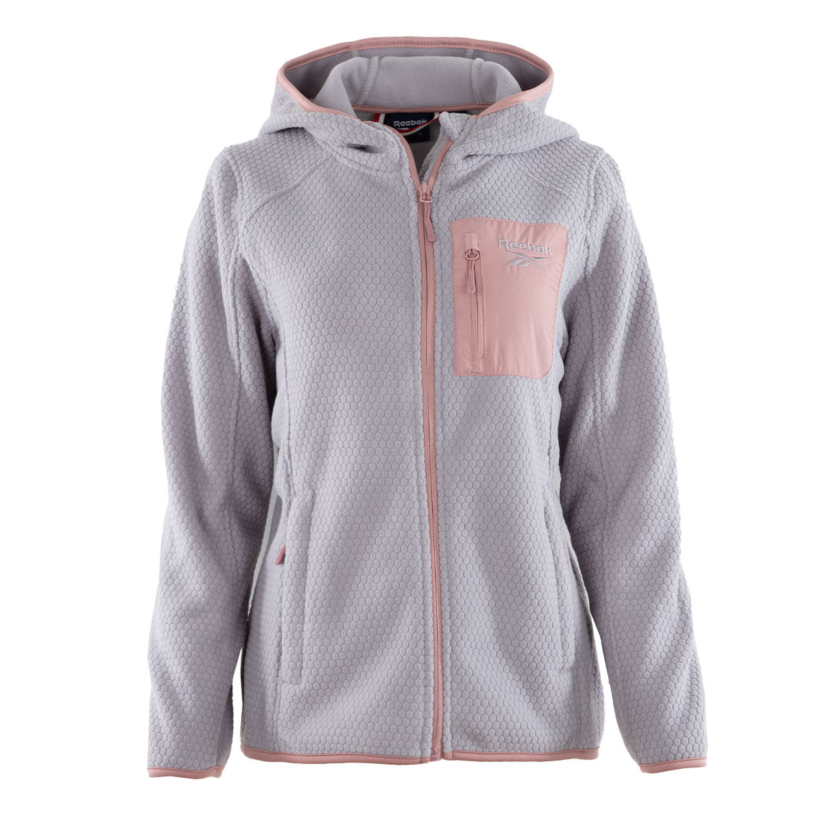 Reebok Women's Honeycomb Fleece Jacket Dove Grey Jackets - Tophatter Daily Deals