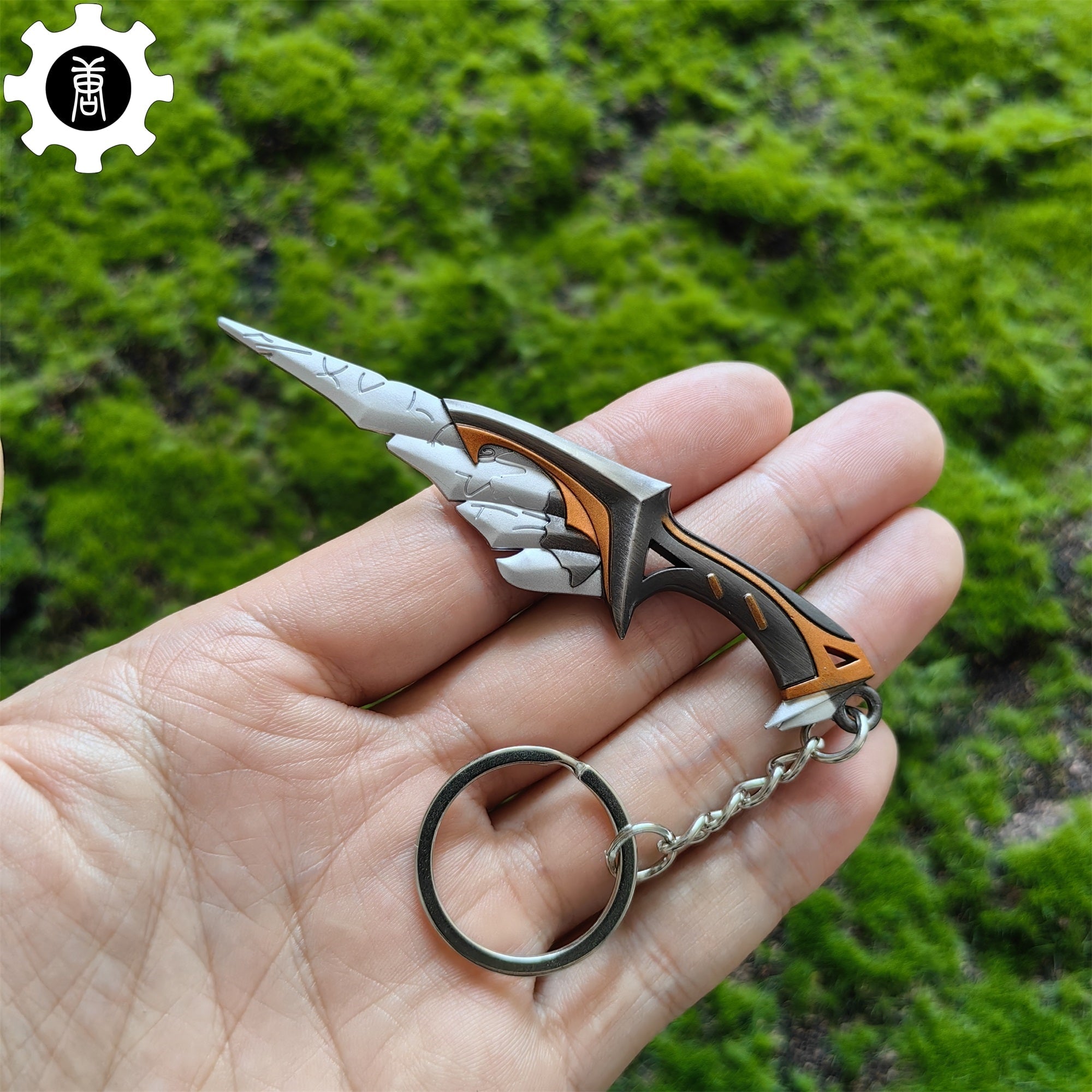 Metal Relic Stone Daggers Tiny KeyChain Pendant White & Grey - Tophatter Daily Deals