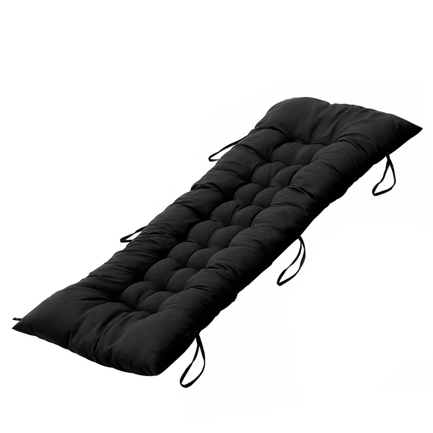 Garden Bench Cushion – Indoor & Outdoor Waterproof Padded Seat Pad for 2 or 3 Seater Benches Black Cushion Pation - Tophatter Daily Deals