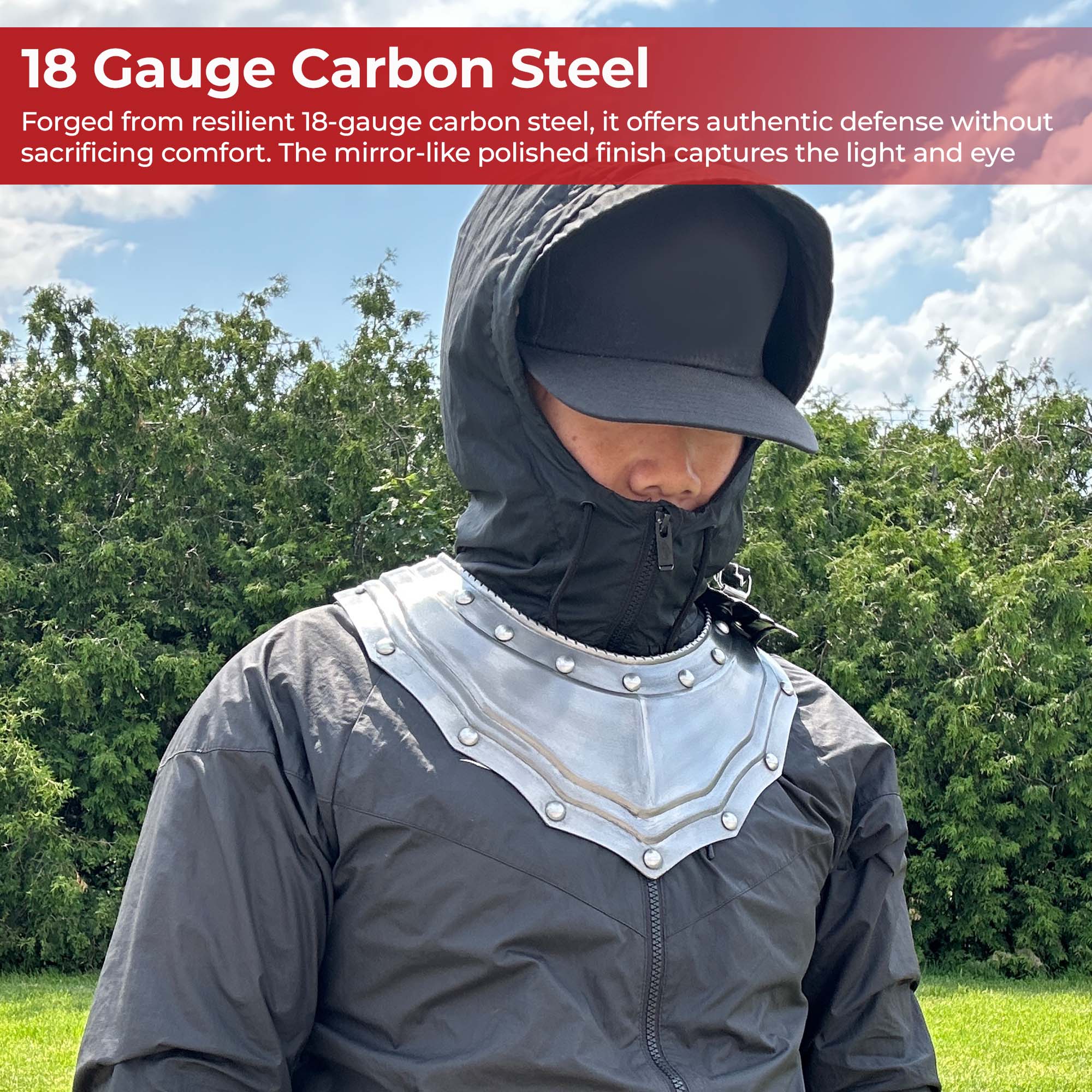 Renaissance Elegance Steel Gorget Neck Armor Refined Medieval armor - Tophatter Daily Deals