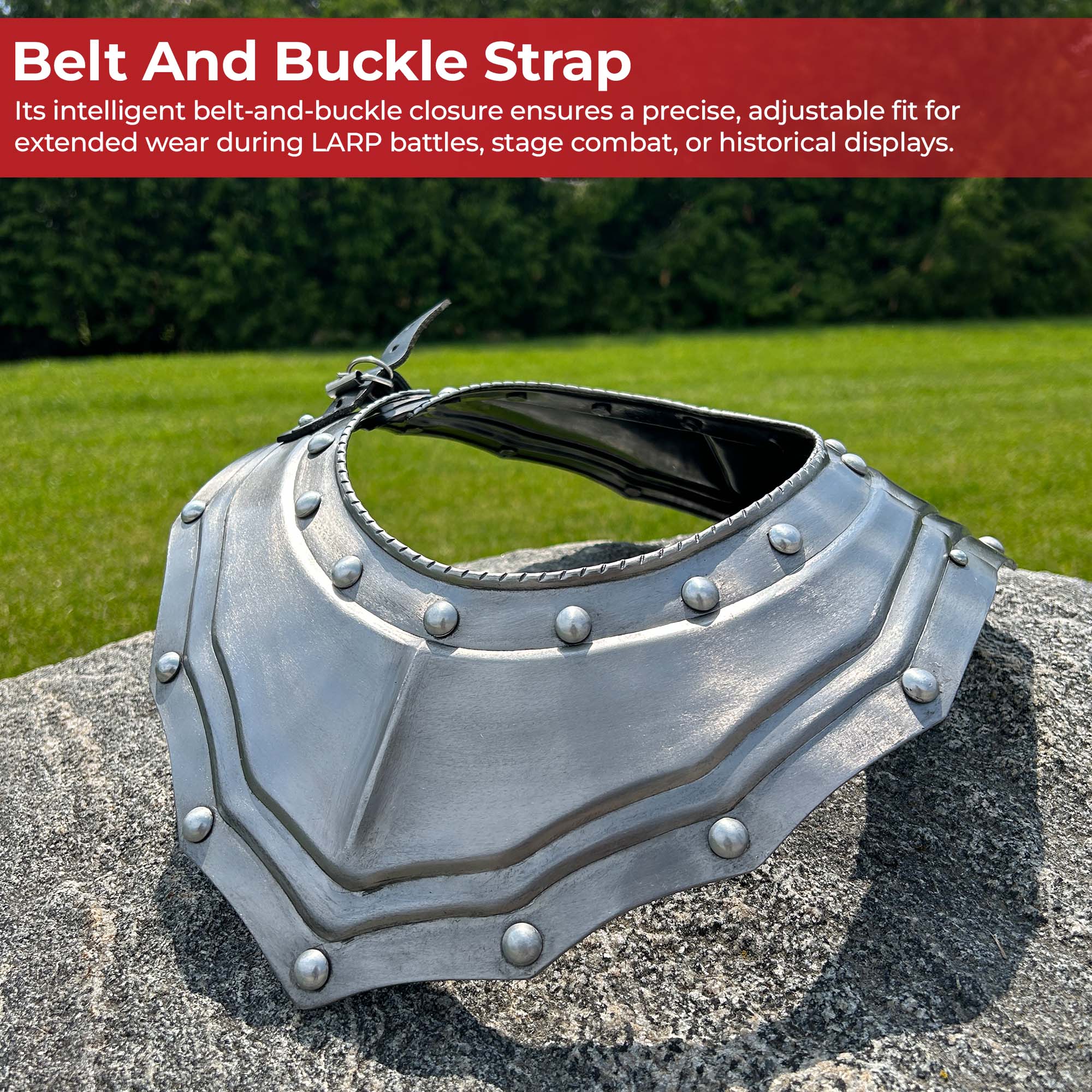 Renaissance Elegance Steel Gorget Neck Armor Refined Medieval armor - Tophatter Daily Deals