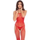 Rene Rofe Red Crotchless Bodystocking One Size Lingerie > Clothes > Bodies and Playsuits - Tophatter Daily Deals