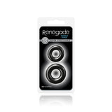 Renegade Double Stack (Black) – Set of 2 Comfort Cock Rings > Cock Ring > Sets - Tophatter Daily Deals