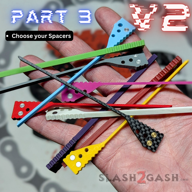 S2G FrankenREP Balisong clone TITANIUM Butterfly Knife - V2 (Carbon Fiber) Channel spacer Mod G10 (2 pcs, you choose color, replaces TI spacers) Knife-Balisong - Tophatter Daily Deals