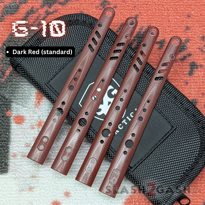 S2G FrankenREP V2 Balisong BUILD-A-KNIFE - (part 1 of 5) scales Set of (4) scales only - Dark Red G10 (standard) Knife-Balisong - Tophatter Daily Deals