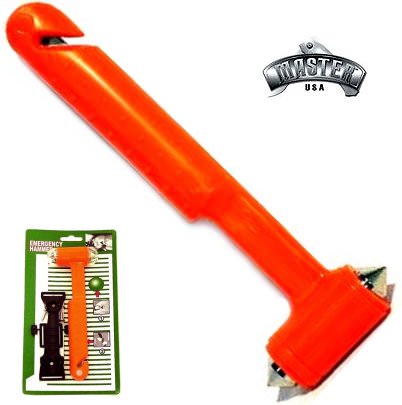 7.25" Emergency Survival Hammer Multi-Tool, Glass Breaker & Seat Belt Cutter Collectible Weapons - Tophatter Daily Deals