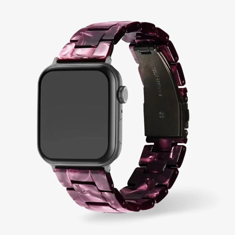 Resin Watch Band Lightweight Link Smartwatch Strap Comfortable Violet Pearl - Tophatter Daily Deals