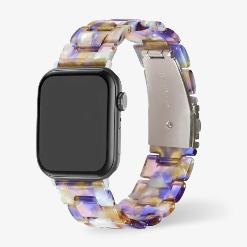 Resin Watch Band Lightweight Link Smartwatch Strap Comfortable Mauve Tortoise - Tophatter Daily Deals