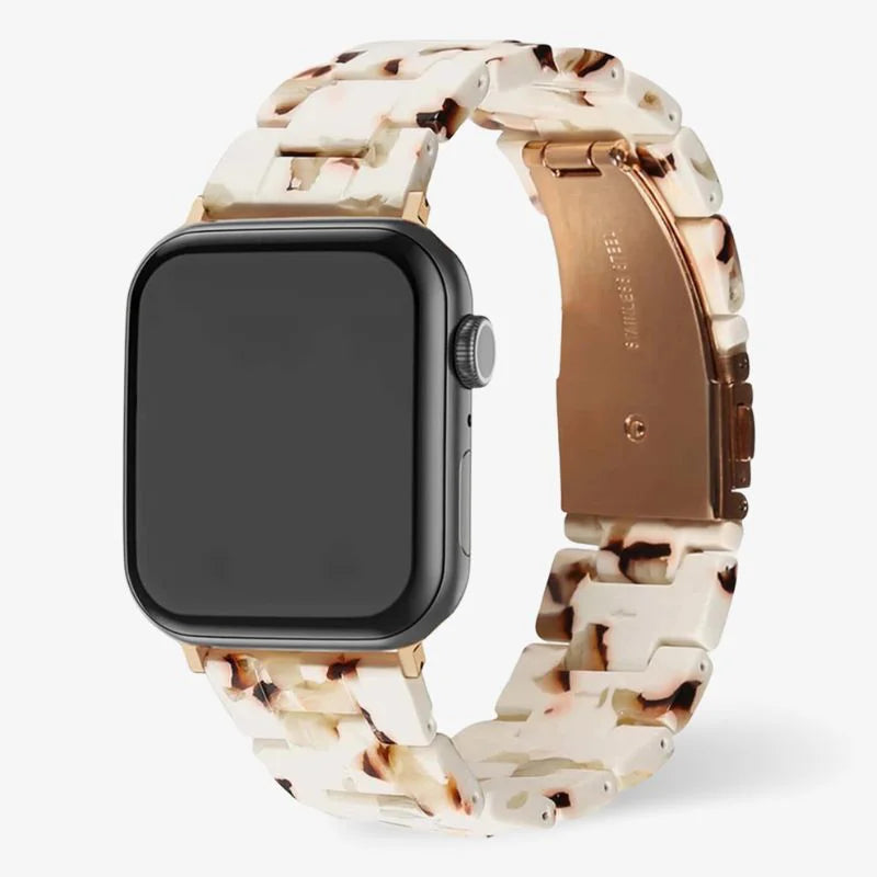 Resin Watch Band Lightweight Link Smartwatch Strap Comfortable Blonde Tortoise - Tophatter Daily Deals