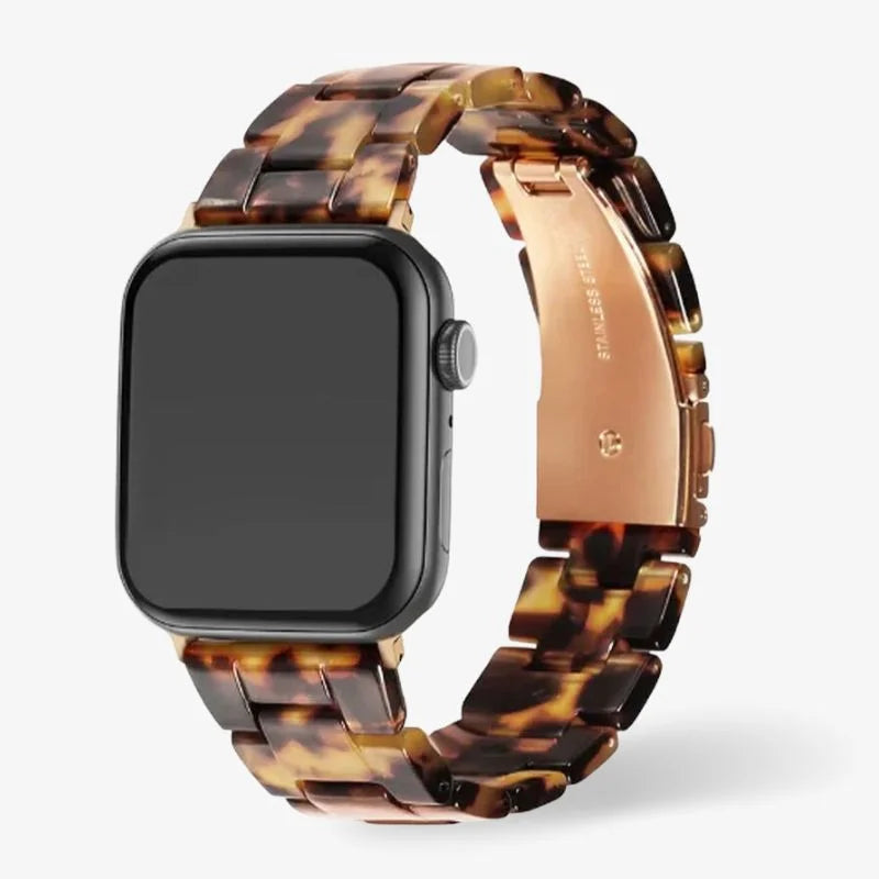 Resin Watch Band Lightweight Link Smartwatch Strap Comfortable Classic Tortoise - Tophatter Daily Deals