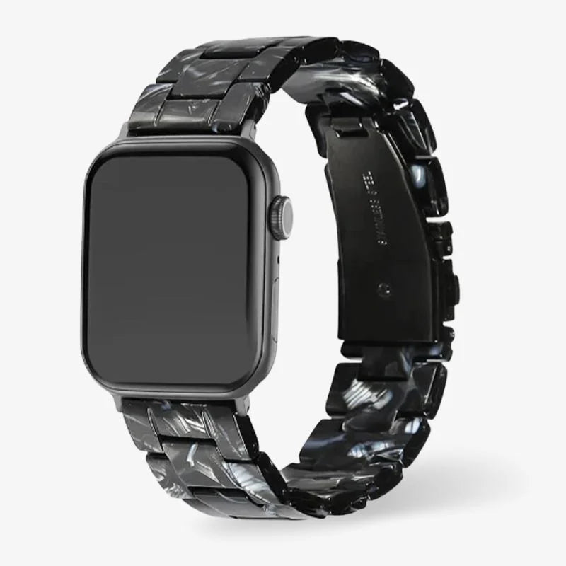 Resin Watch Band Lightweight Link Smartwatch Strap Comfortable Black Tortoise - Tophatter Daily Deals