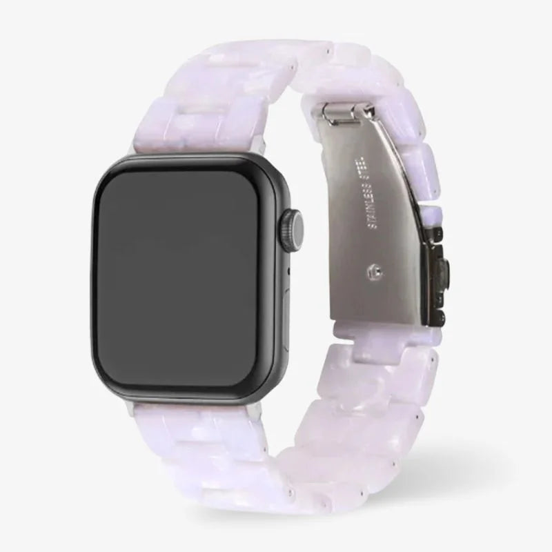Resin Watch Band Lightweight Link Smartwatch Strap Comfortable White Pearl - Tophatter Daily Deals