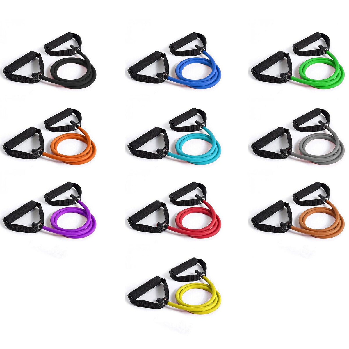 Resistance Bands With Handles UK - Yoga Pull Rope Elastic Fitness Exercise Tube Band Exercise & Fitness - Tophatter Daily Deals