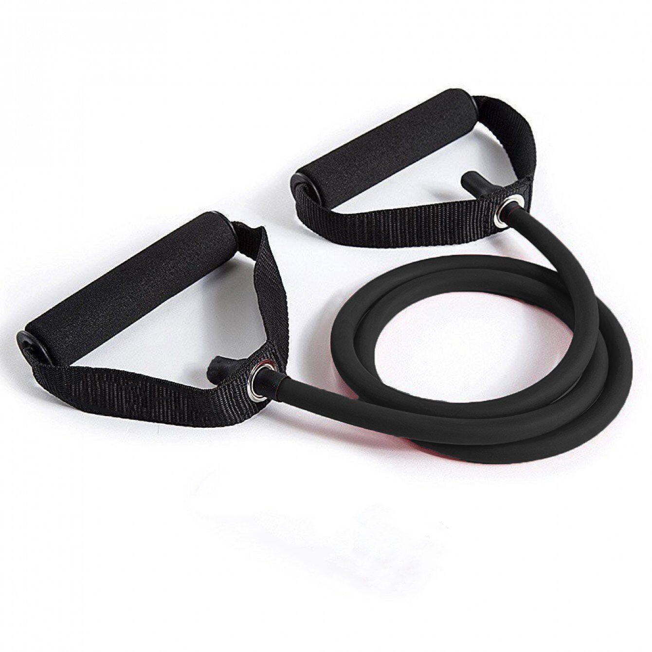 Resistance Bands With Handles UK - Yoga Pull Rope Elastic Fitness Exercise Tube Band Black Exercise & Fitness - Tophatter Daily Deals