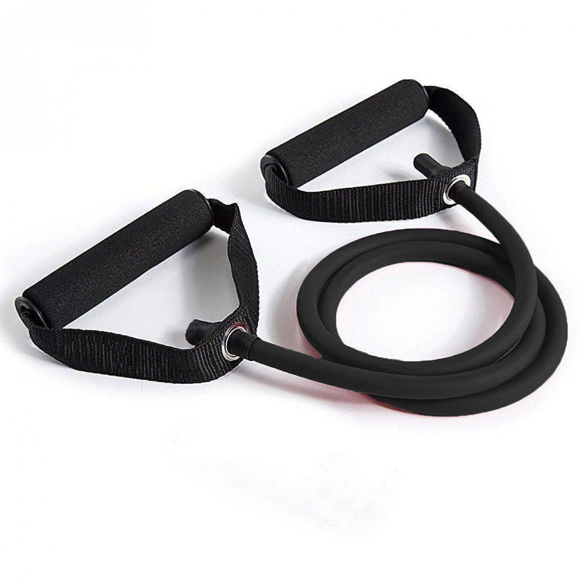 Resistance Bands With Handles UK - Yoga Pull Rope Elastic Fitness Exercise Tube Band Black Exercise & Fitness - Tophatter Daily Deals