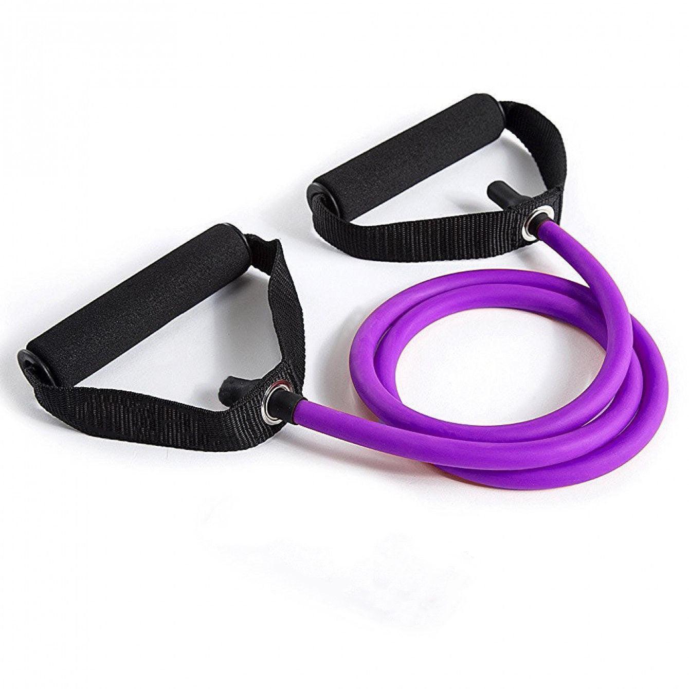Resistance Bands With Handles UK - Yoga Pull Rope Elastic Fitness Exercise Tube Band Purple Exercise & Fitness - Tophatter Daily Deals