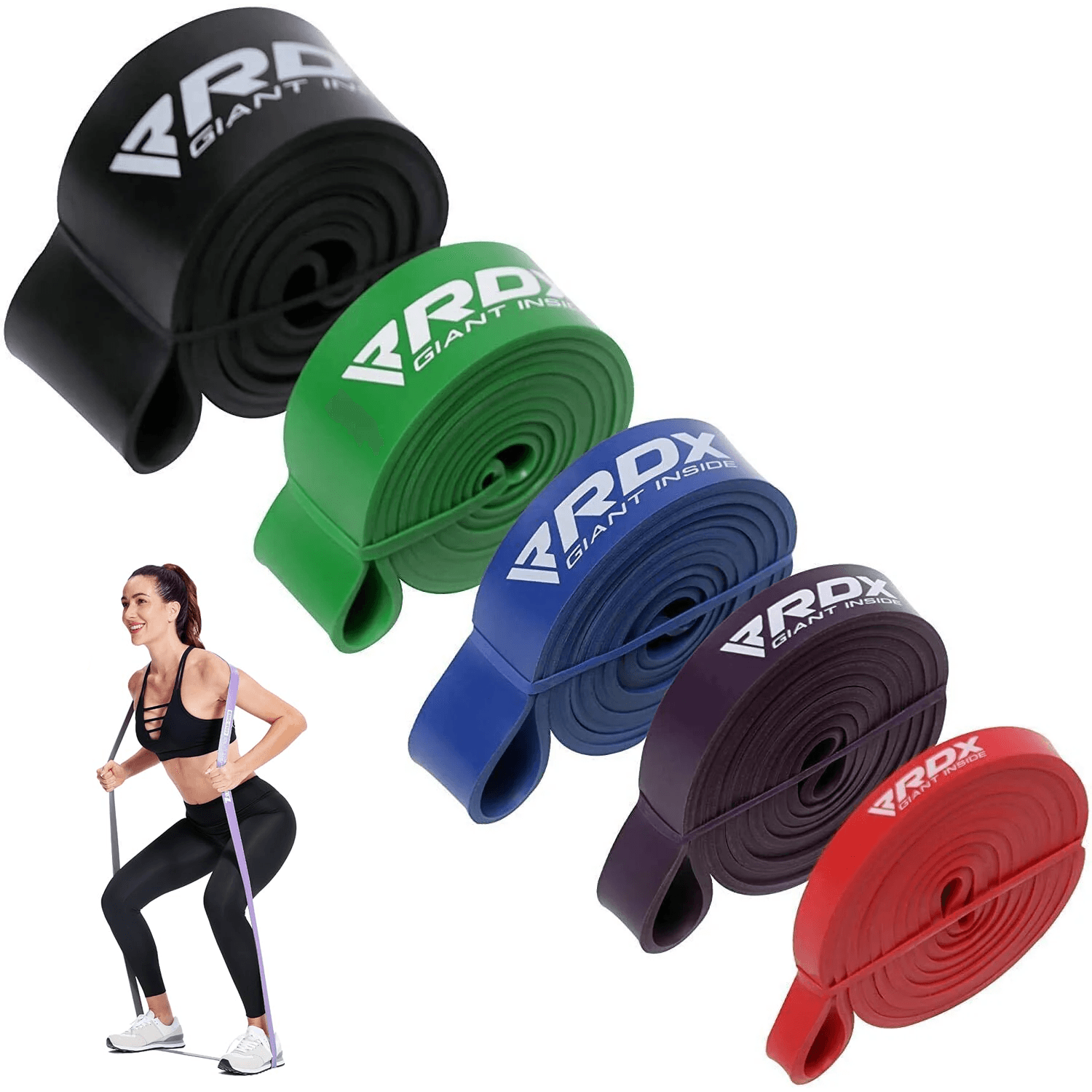Sets of Resistance Bands - Resistance Bands Exercise by RDX, Stretching Loop, Stretch Bands, Gym bands Exercise & Fitness - Tophatter Daily Deals