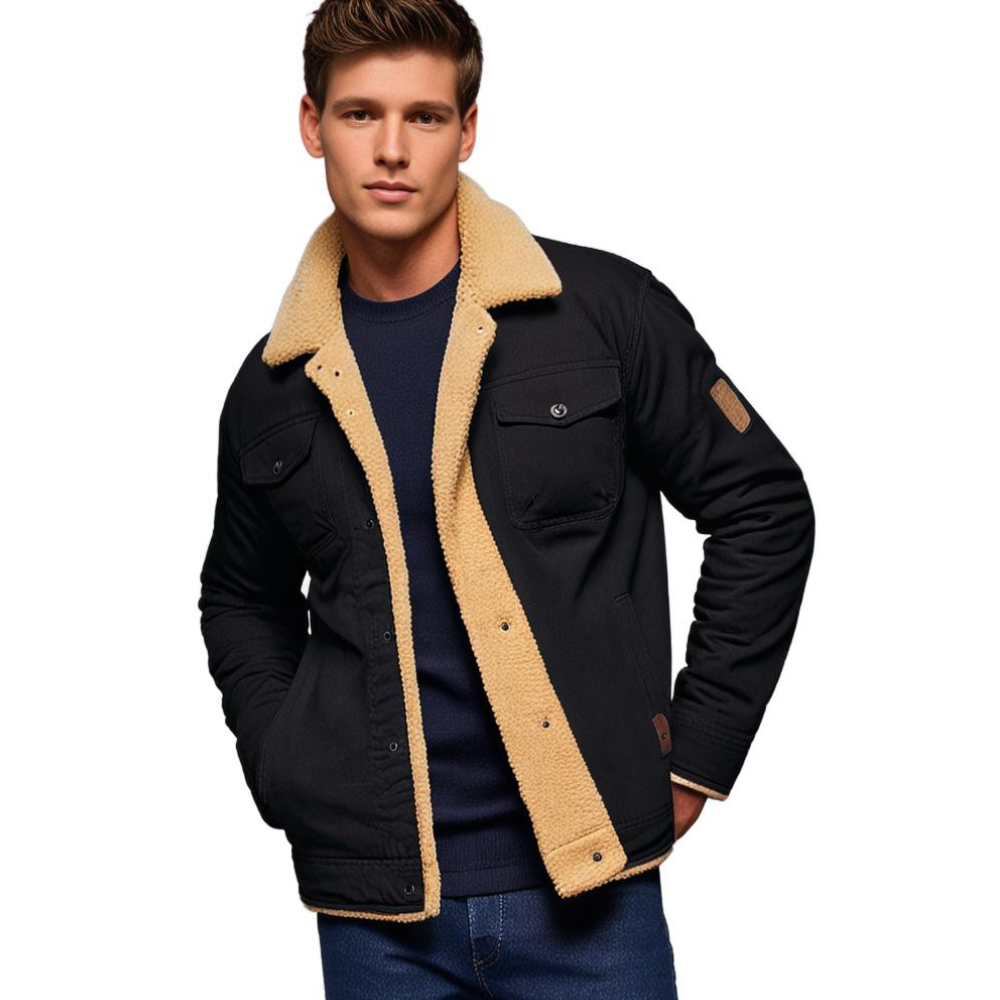 Insulating Men’s Sherpa Jacket – Trucker Style, Lined - Tophatter Daily Deals