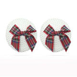 Reusable Sequin Round Nipple Pasties with Tartan Bow > Clothes > Pasties - Tophatter Daily Deals