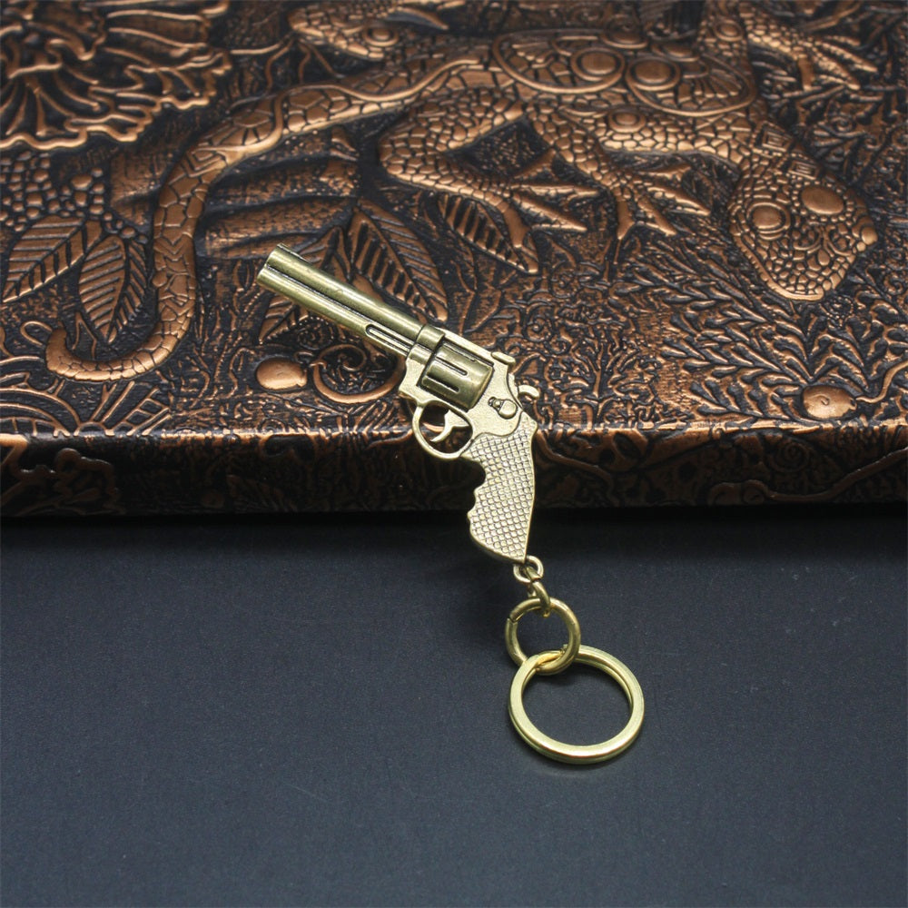Pure Brass Pendant Arthur Morgan Revolver Keychain 6.2CM/2.4