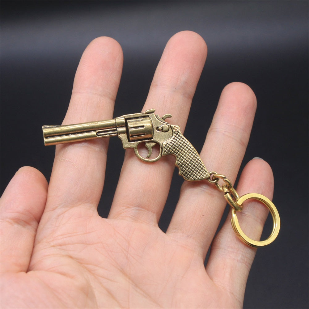 Pure Brass Pendant Arthur Morgan Revolver Keychain 6.2CM/2.4