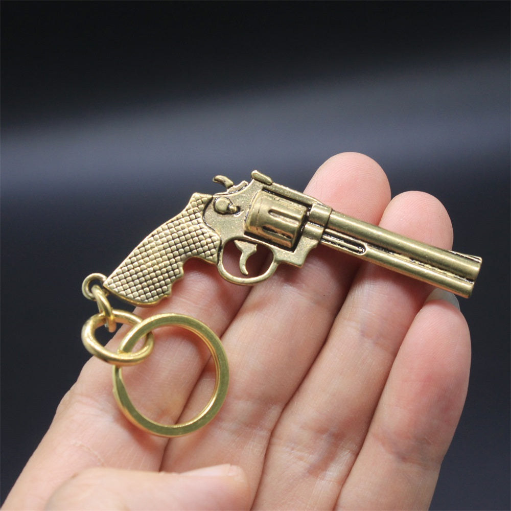Pure Brass Pendant Arthur Morgan Revolver Keychain 6.2CM/2.4
