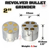 Revolver Bullet Herb Grinder Tobacco Mill - Large 2 Inch 3 piece Smoking Accessories - Tophatter Daily Deals