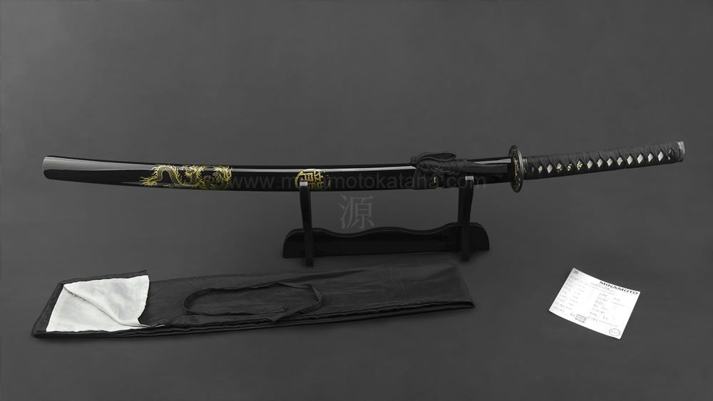 Deluxe "Righteous Dragon" Hand Forged Katana In Clay Tempered 1095 HCS Katana - Tophatter Daily Deals