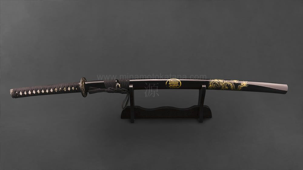 Deluxe "Righteous Dragon" Hand Forged Katana In Clay Tempered 1095 HCS Katana - Tophatter Daily Deals
