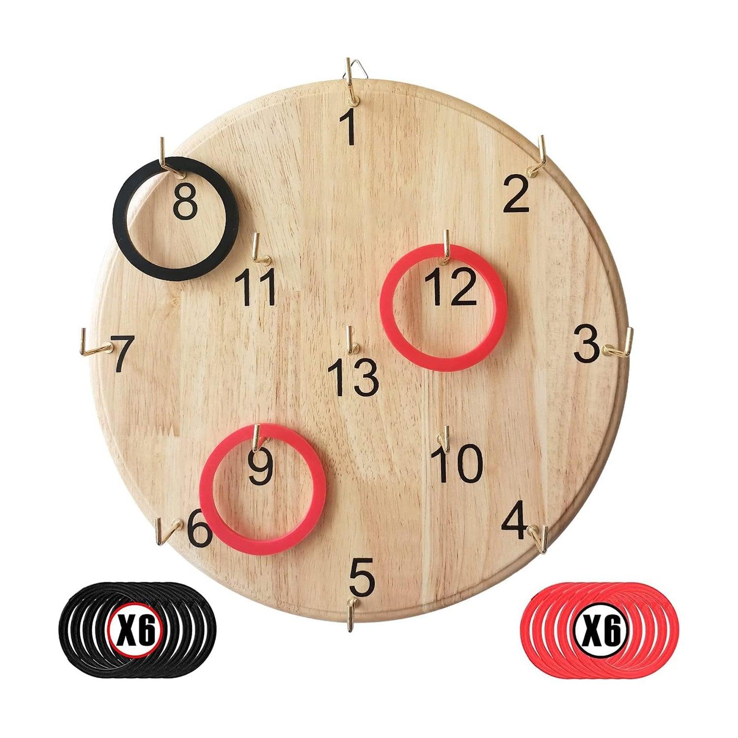 Ring Tossing Game - Outdoor Indoor Game Family Wooden Adults Kid Circle Sports & Outdoor - Tophatter Daily Deals