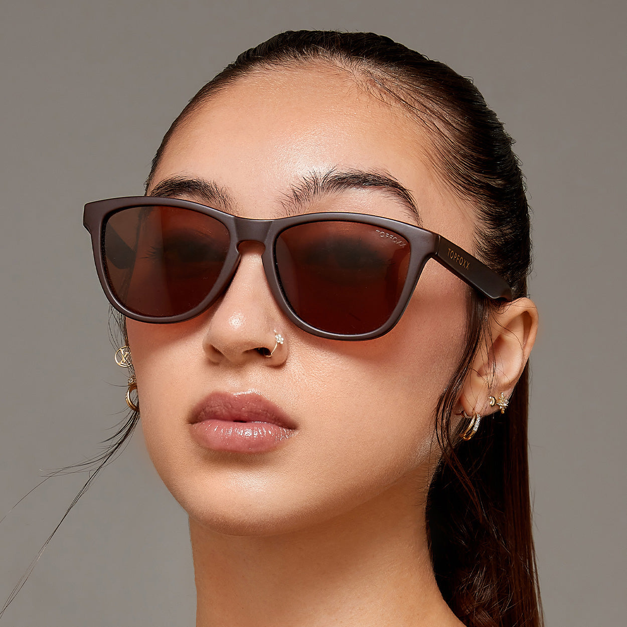 TopFoxx Rise Up - Brown Unisex Sunglasses Sunglasses - Tophatter Daily Deals