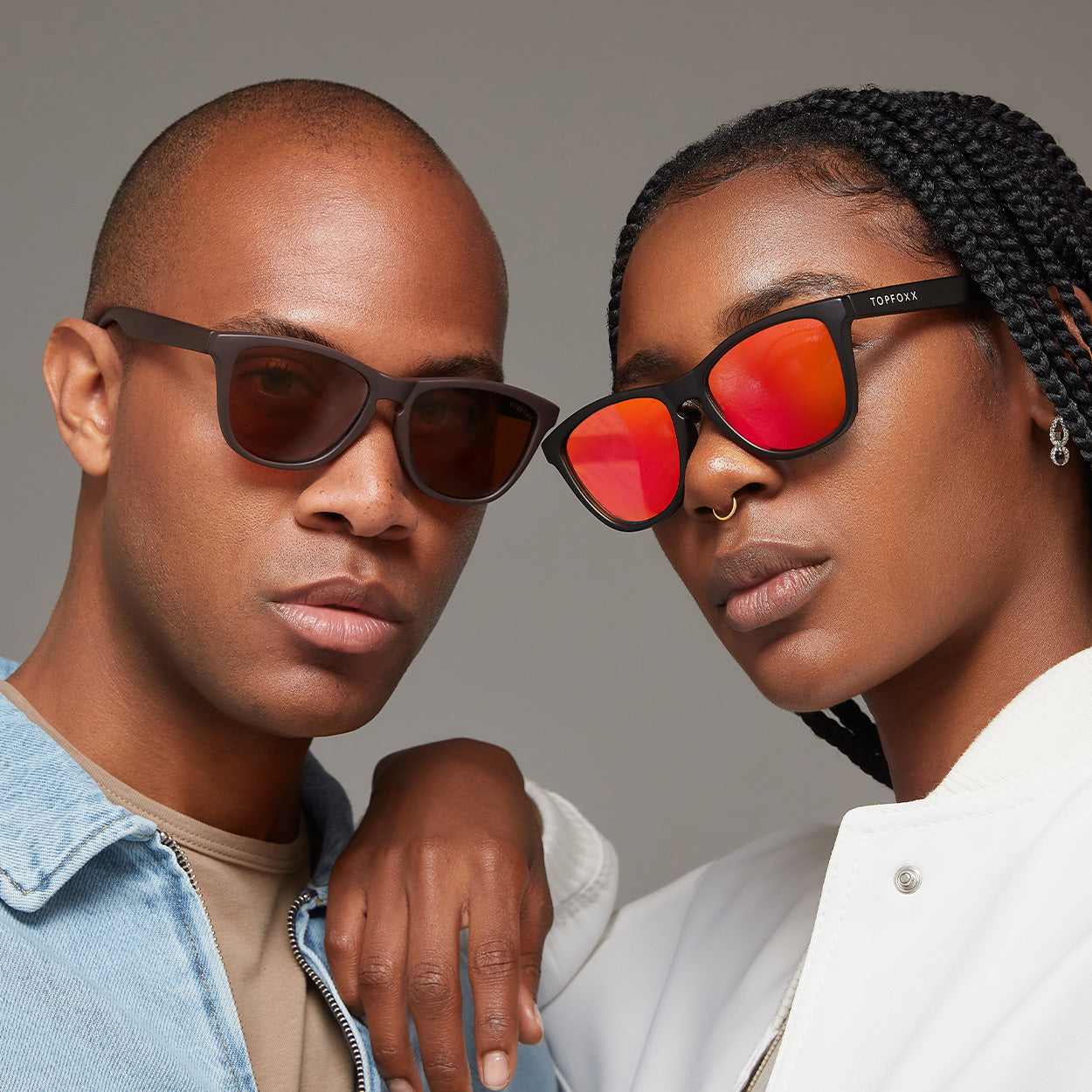 TopFoxx Rise Up - Brown Unisex Sunglasses Sunglasses - Tophatter Daily Deals