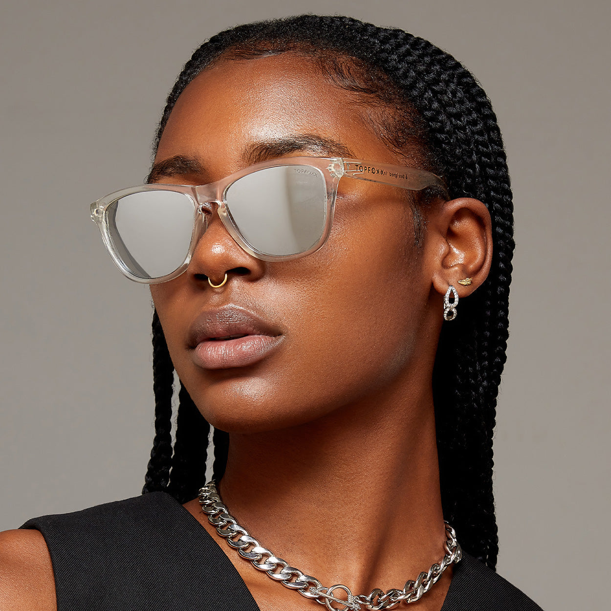 TopFoxx Rise Up - Revo® Mirrored Silver Unisex Sunglasses Sunglasses - Tophatter Daily Deals