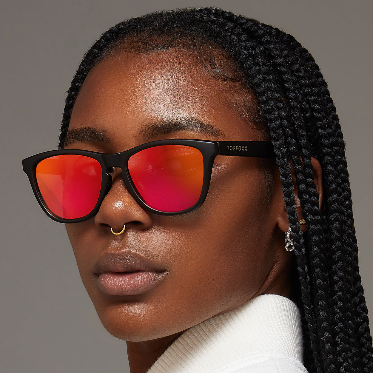 TopFoxx Rise Up - Revo® Mirrored Red Unisex Sunglasses Sunglasses - Tophatter Daily Deals