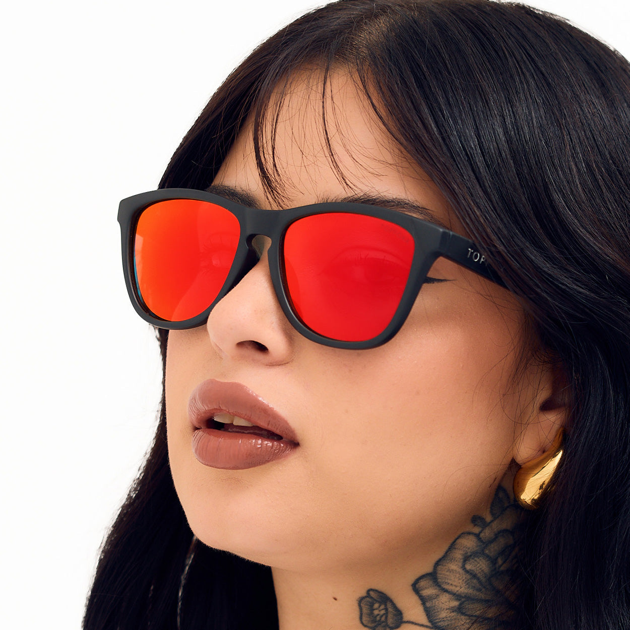 TopFoxx Rise Up - Revo® Mirrored Red Unisex Sunglasses Sunglasses - Tophatter Daily Deals