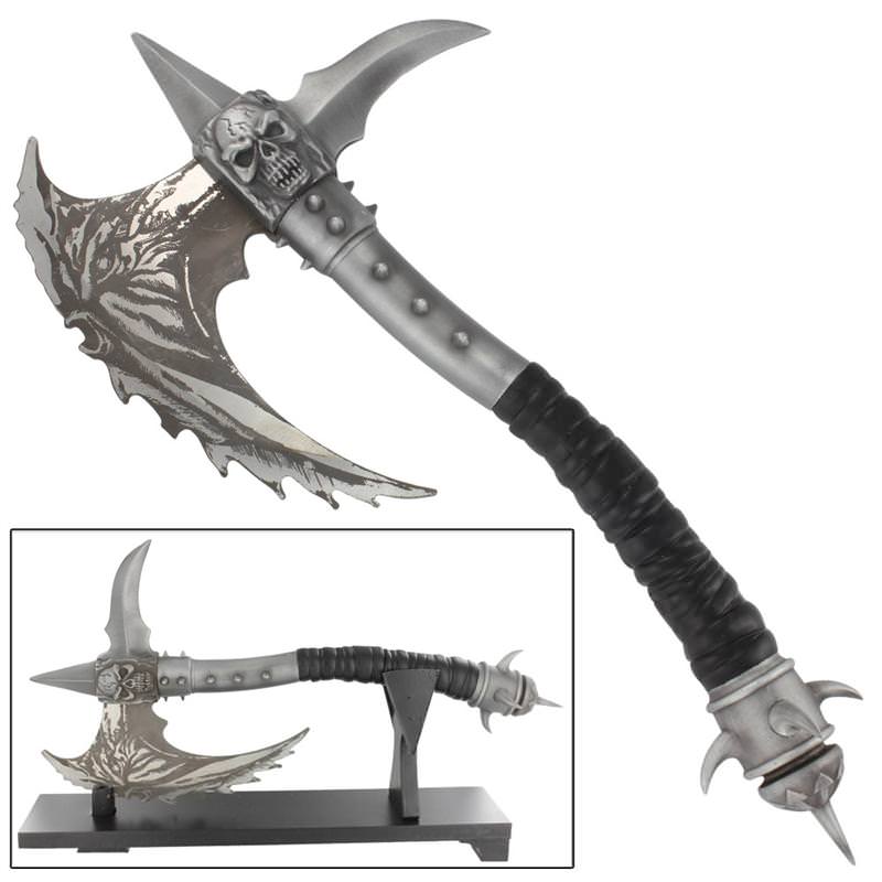 Ritual Possession Divine Chaos Fantasy Display Axe With Stand - Tophatter's Army Products & Self Defense Collectible Weapons - Tophatter Daily Deals