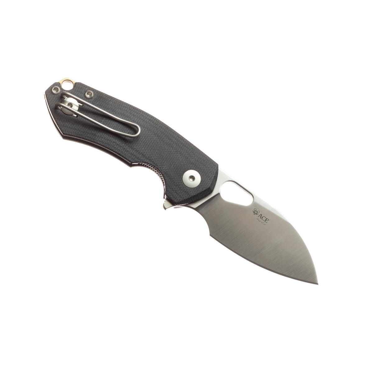 GiantMouse ACE Riv Liner Lock - Black Canvas Micarta - MagnaCut Collectors - Tophatter Daily Deals