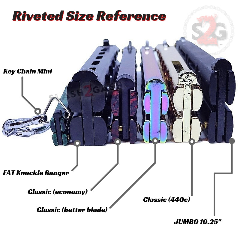 Classic 7 Hole Butterfly Knife 440c Premium Steel Balisong - 6 colors Knife-Balisong - Tophatter Daily Deals