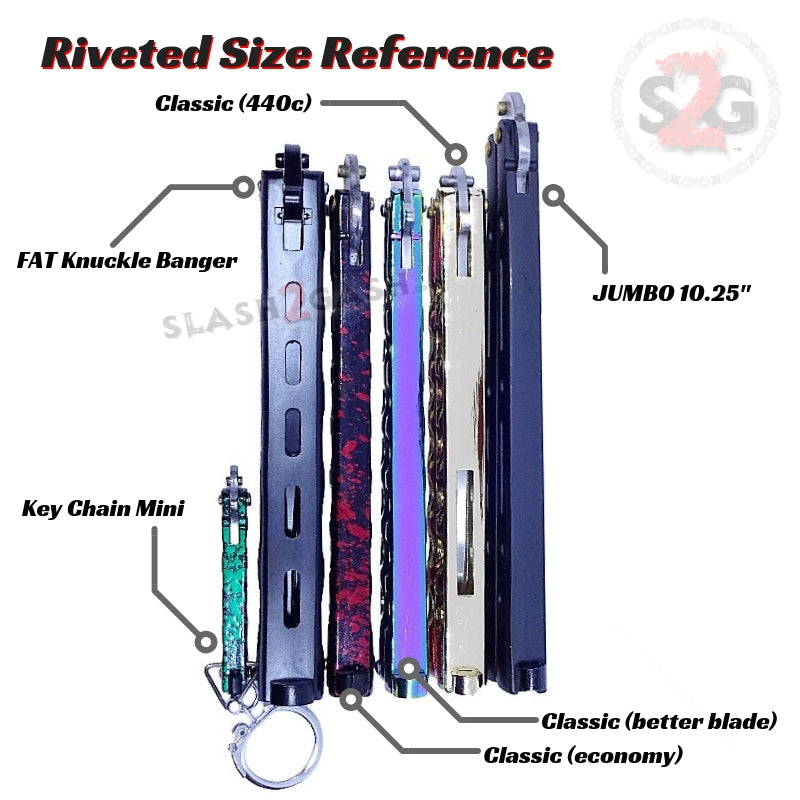 Classic 7 Hole Butterfly Knife 440c Premium Steel Balisong - 6 colors Knife-Balisong - Tophatter Daily Deals