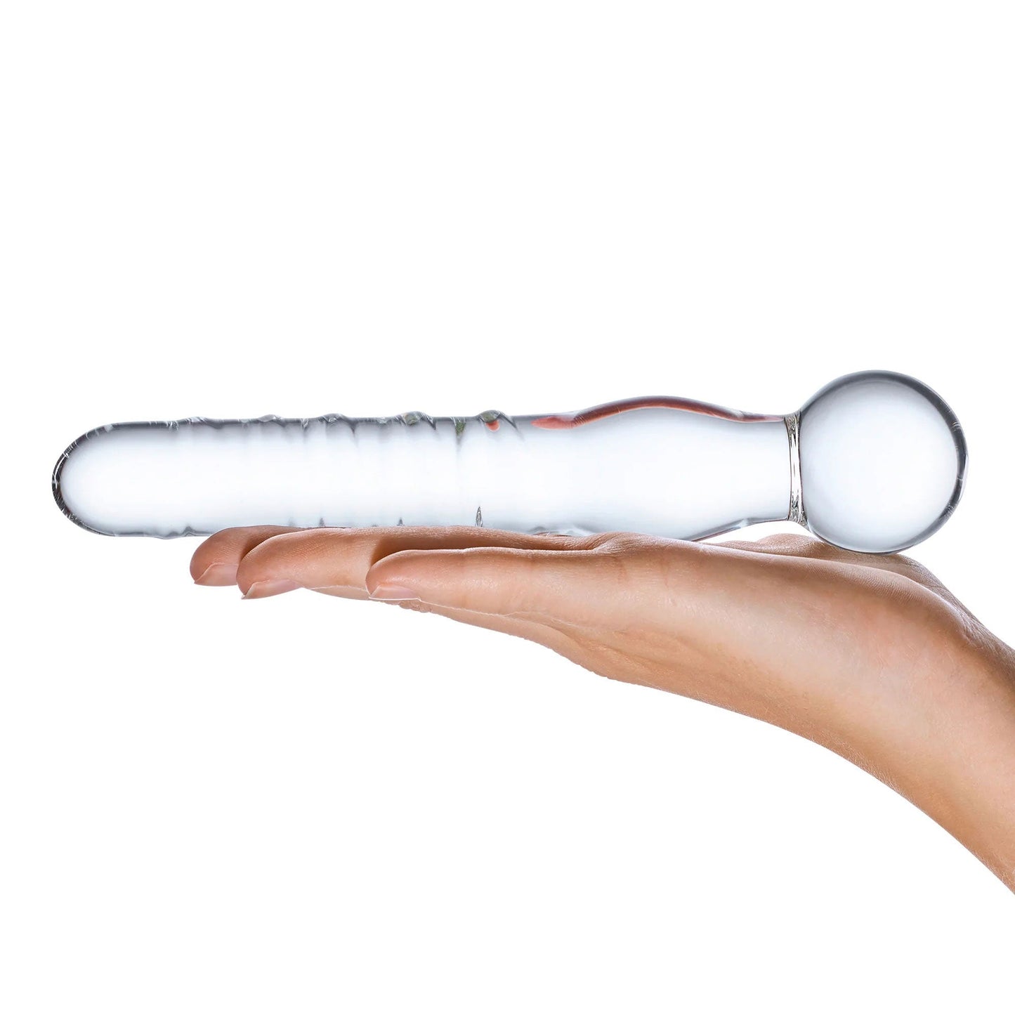 Glas 8 Inch Joystick Clear Glass Dildo Spiral and Bulbous Ends Hypoallergenic Sex Toy > Glass > Dildos - Tophatter Daily Deals