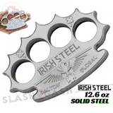Robbie Dalton Brass Knuckles Irish Steel Spiked Paperweight - Silver Belt Buckle - Tophatter Daily Deals