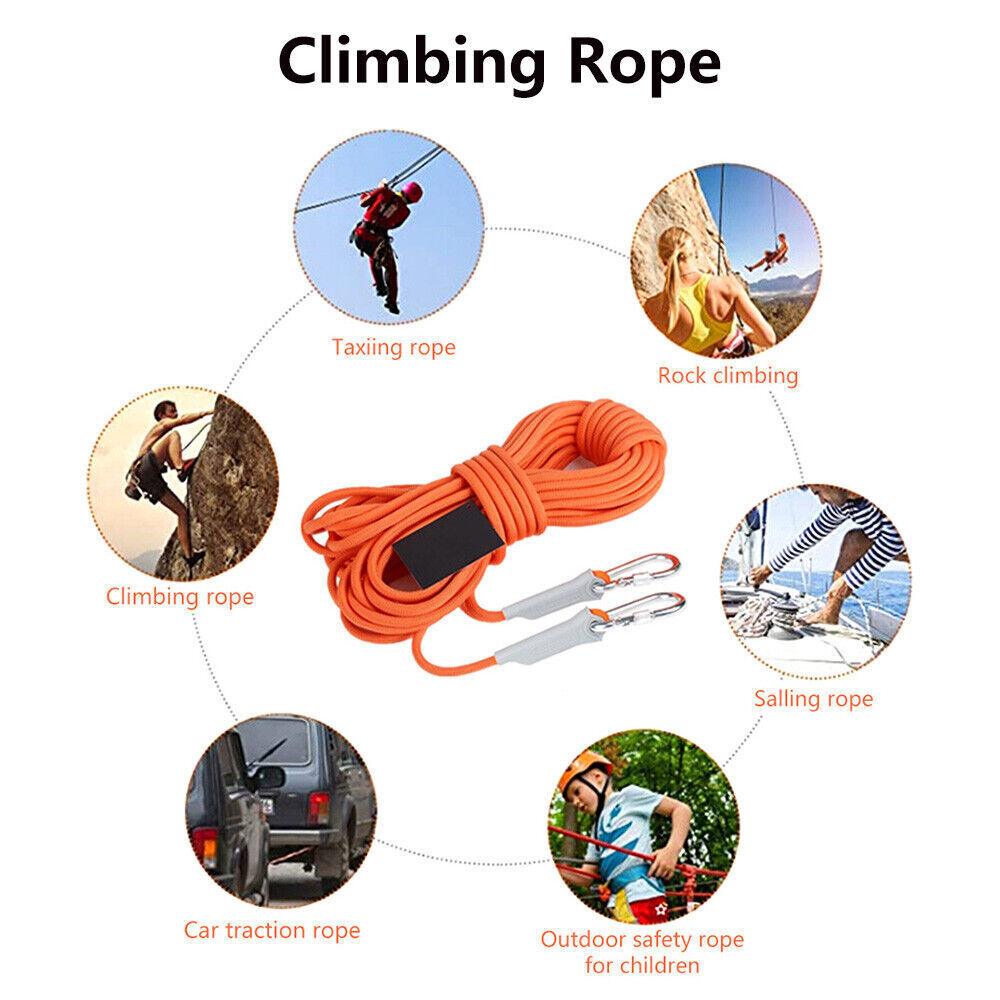 Ropes for Tree Climbing - 10m/32.81ft Heavy Duty Rock Climbing Tree Rope Cord Outdoor Safety Use Emergency Outdoor Recreation - Tophatter Daily Deals