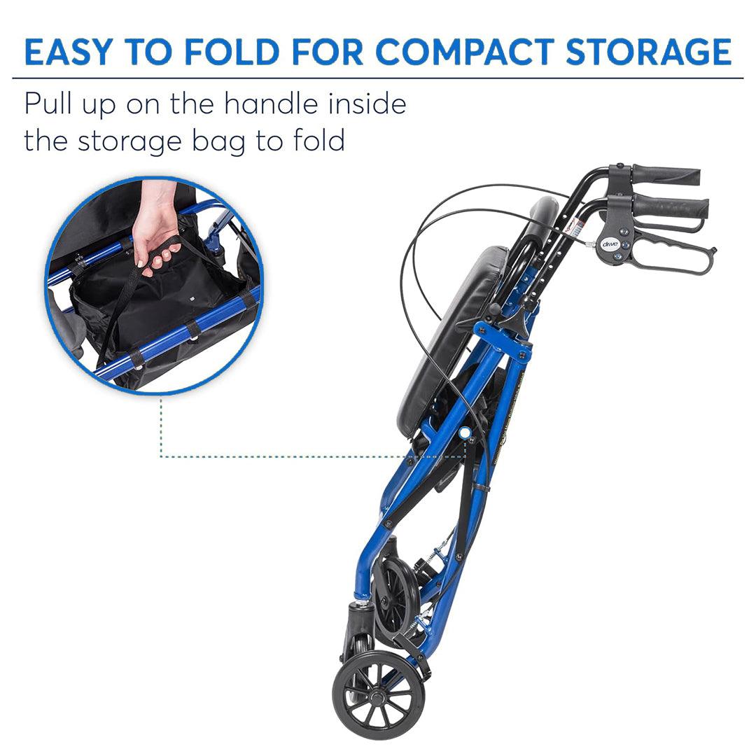 Lightweight Rollator Walker With Seat - Lightweight 4 Wheel Aluminium Rollator Walking Mobility Aid With Seat - Tophatter Daily Deals
