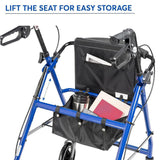 Lightweight Rollator Walker With Seat - Lightweight 4 Wheel Aluminium Rollator Walking Mobility Aid With Seat - Tophatter Daily Deals