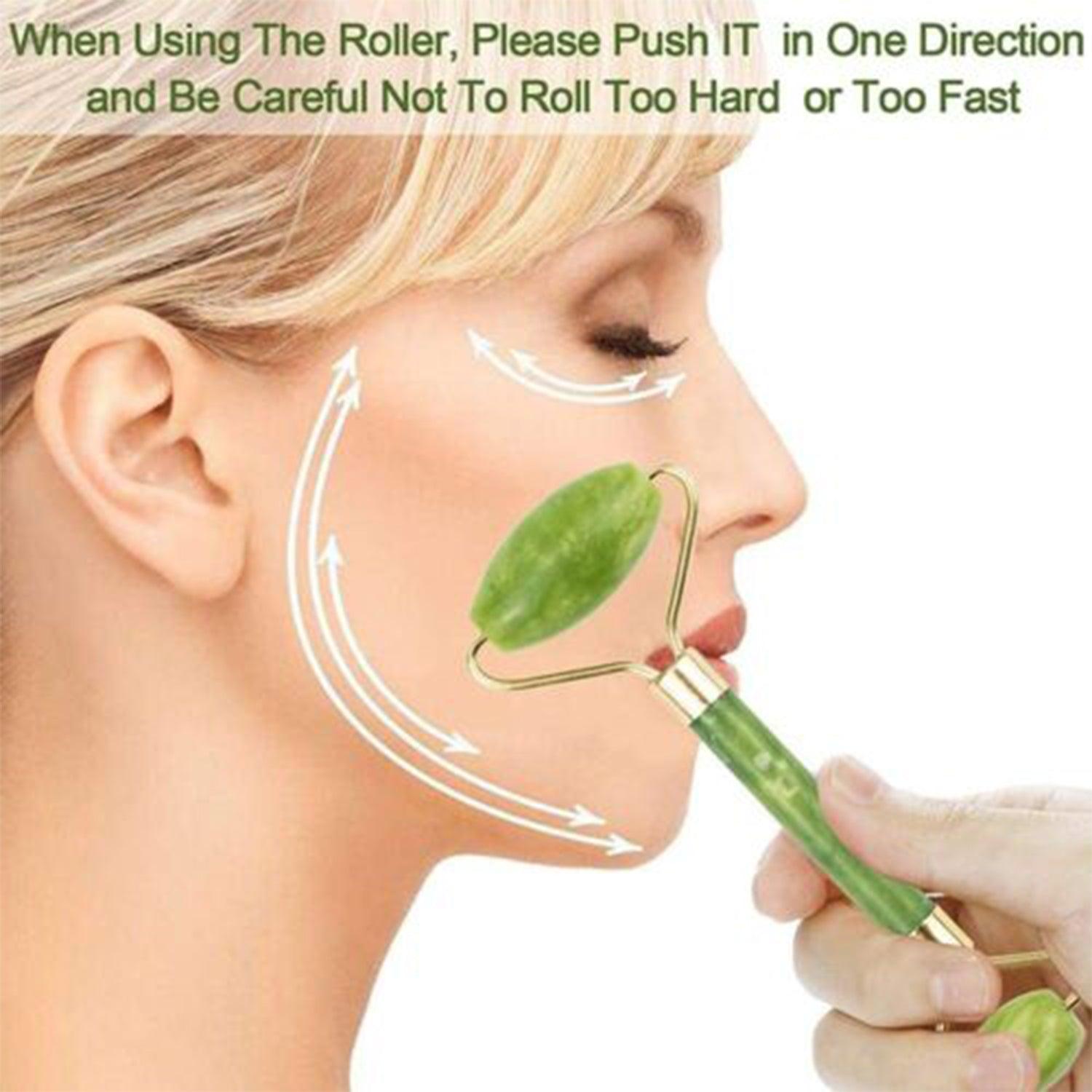 Face Massage Tool - Jade Roller Face Massager Gua sha Facial Beauty Eye Neck Body Anti Ageing Tools Personal Care - Tophatter Daily Deals